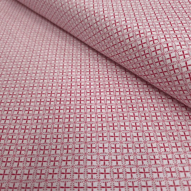 Cotone Americano H 110 cm - FANTASIA ROSSO/BIANCO