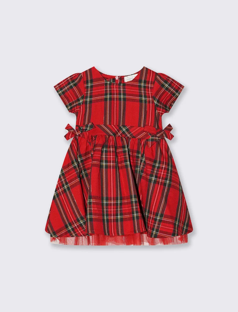 Abito natalizio con tulle e ciniglia - Rosso
