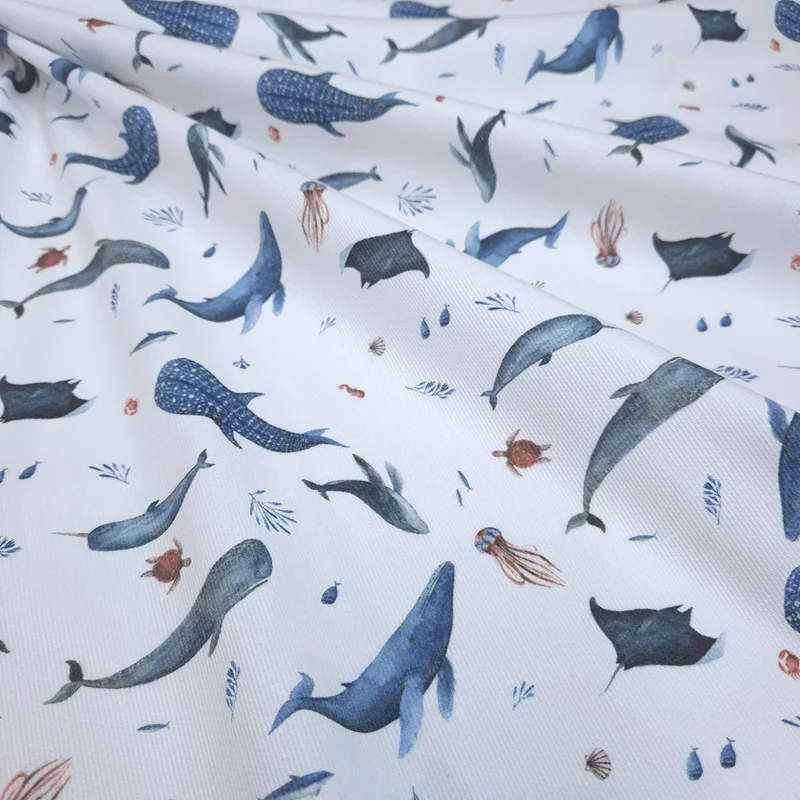 Piquet millerighe con stampa digitale H 150 cm - SOGNI OCEANICI