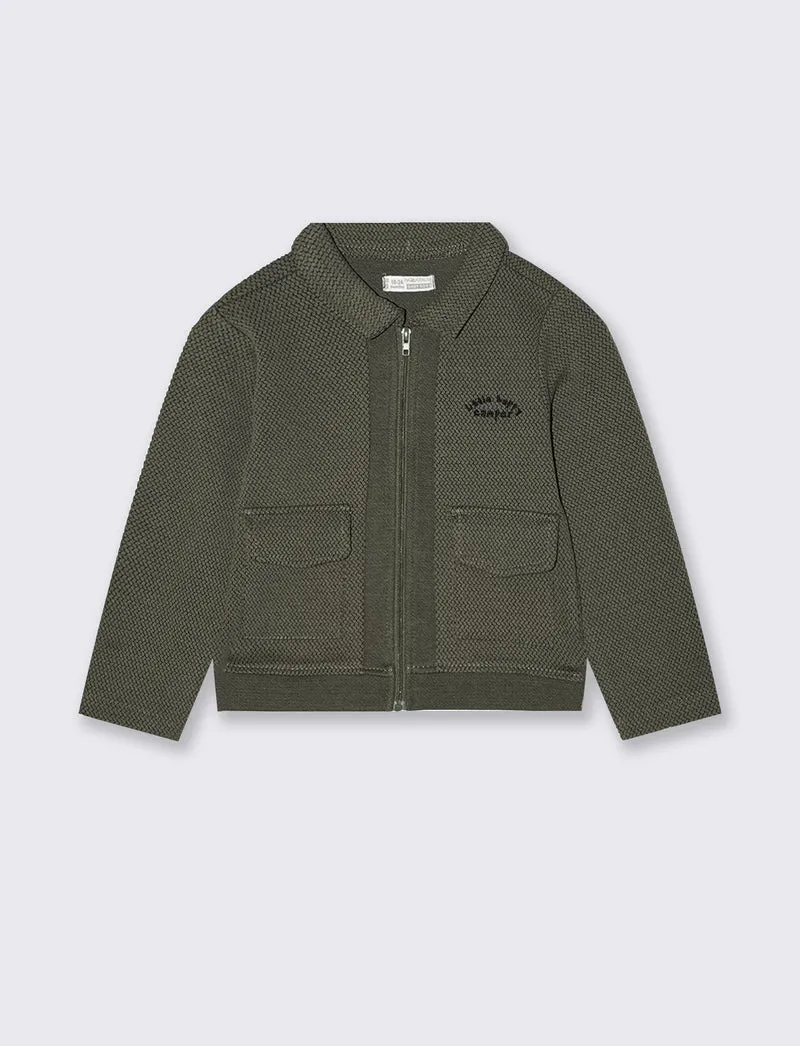 Felpa giubbotto elegante e alla moda - Verde militare