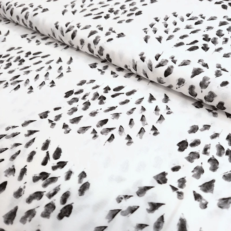 Cotone Americano H 110 cm - ORME BIANCO E NERO