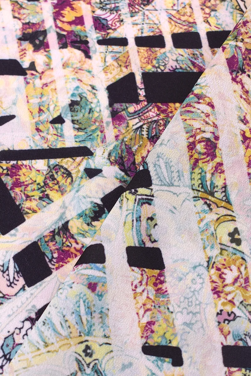 Chiffon sintetico bi-elastico fantasia floreale