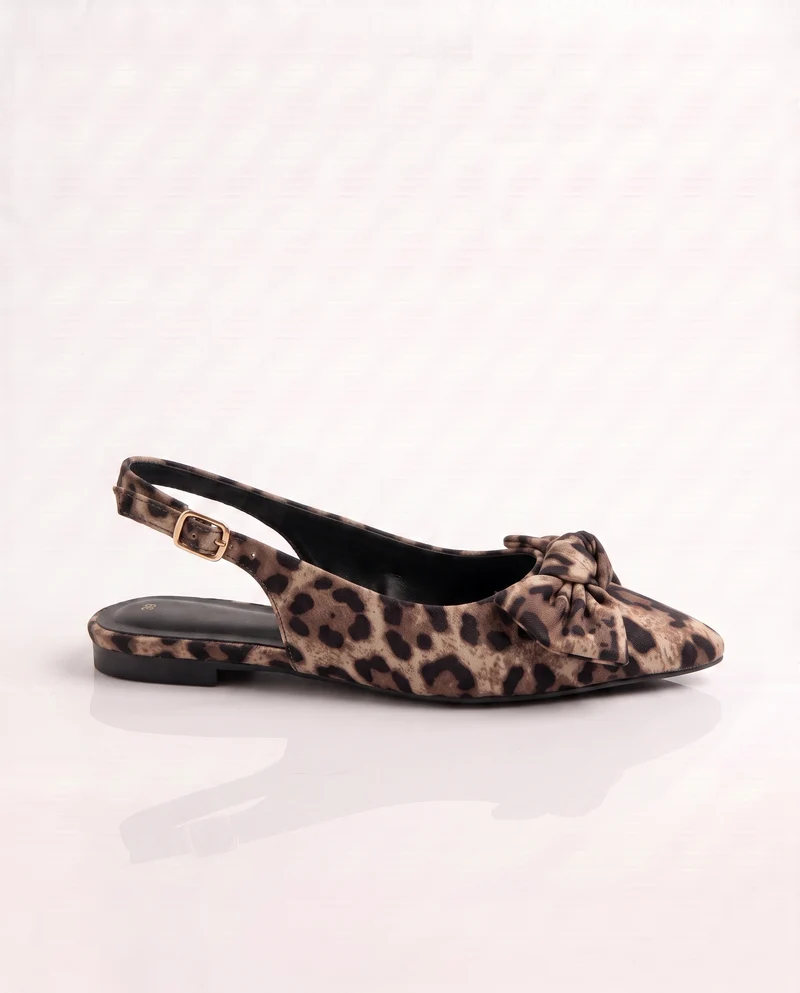 Slingback maculata in raso con fiocco - Maculato