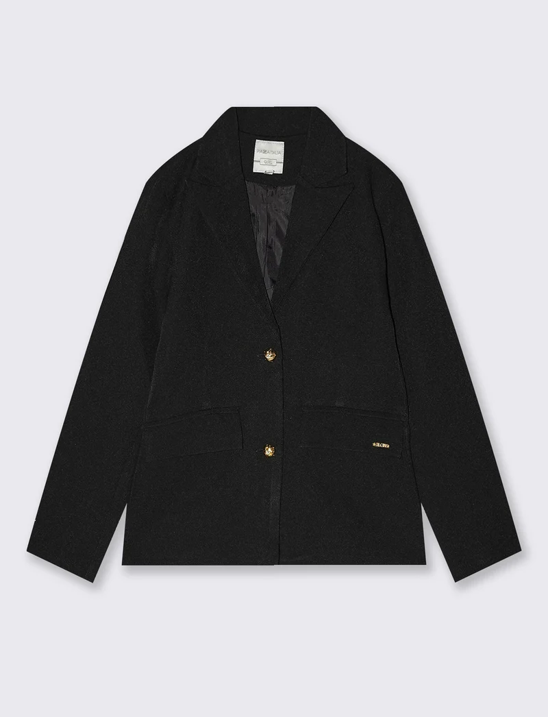 Giacca elegante da bambina con tasche - Nero