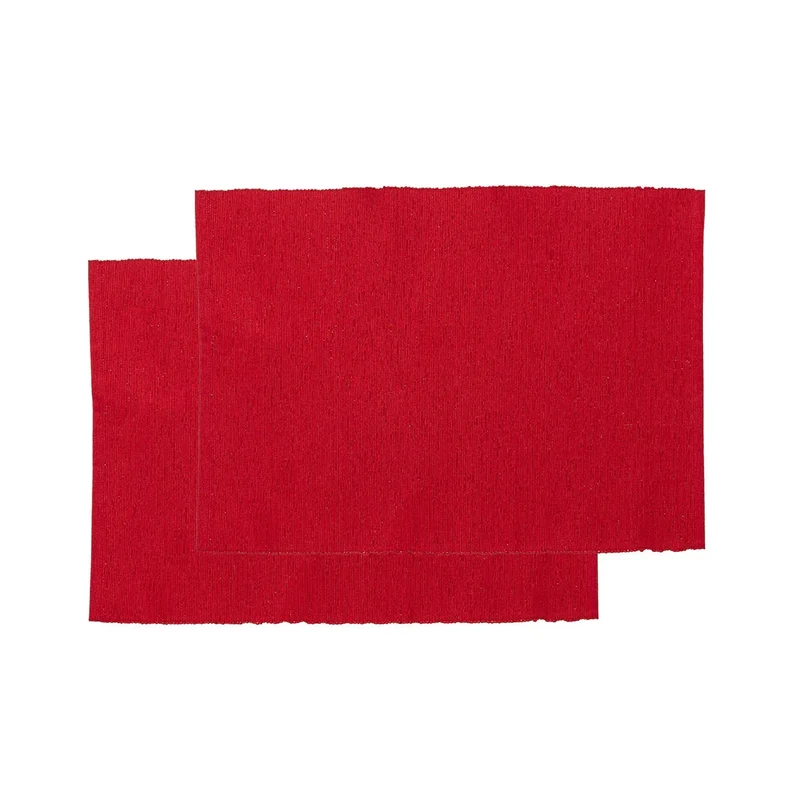 Set 2 Tovagliette 33x45 cm Dolomites Dream Tinta Unita Red