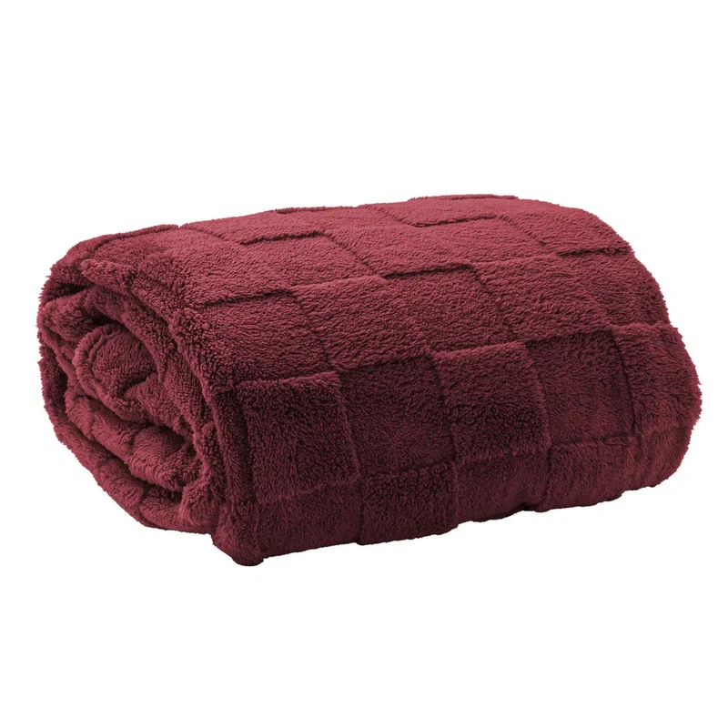 Coperta 250x200 cm Juniper Gin Tinta Unita Bordeaux