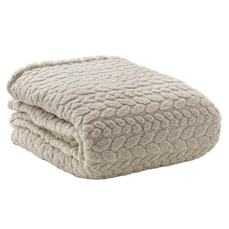 Coperta 150x200 cm Cognac Brandy Tinta Unita Cream