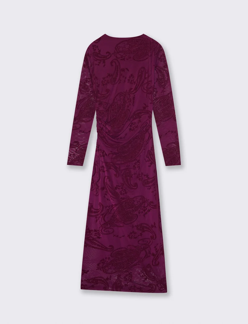 Vestito tubino manica lunga elegante - Viola ametista