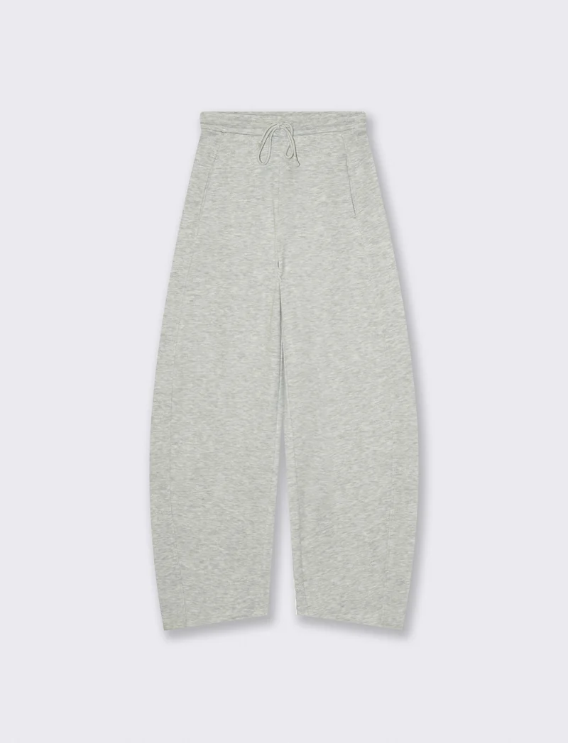 Pantalone tuta wide leg con coulisse vita - Grigio mel.