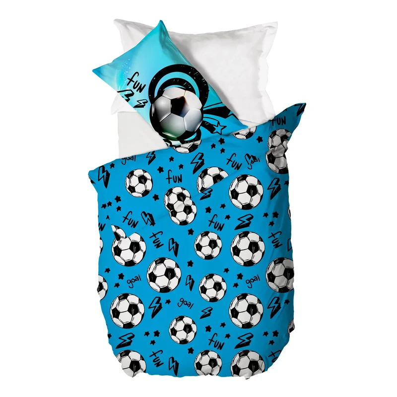 Parure Copripiumino Singolo Kids in Cotone Goal Blue