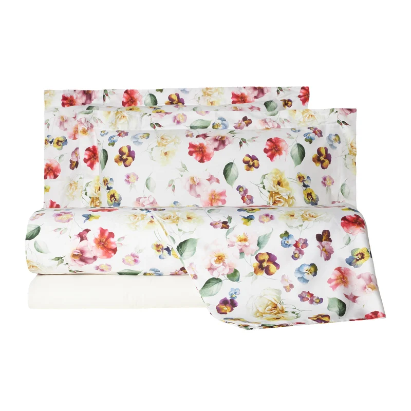 Completo Lenzuola blooming Floreale in Raso di cotone