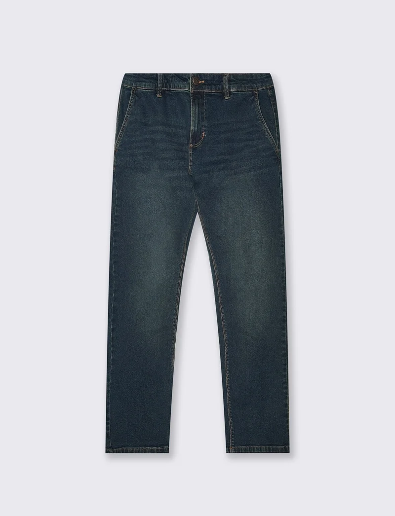 Jeans Chino Blu Scuro Regular Fit - DENIM SCURO
