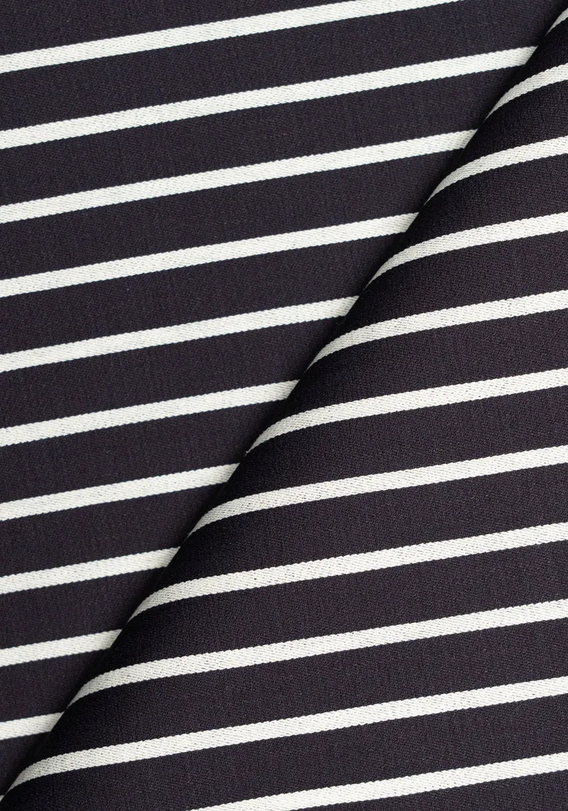 Denim stretch in cotone fantasia a righe - 10,3 oz