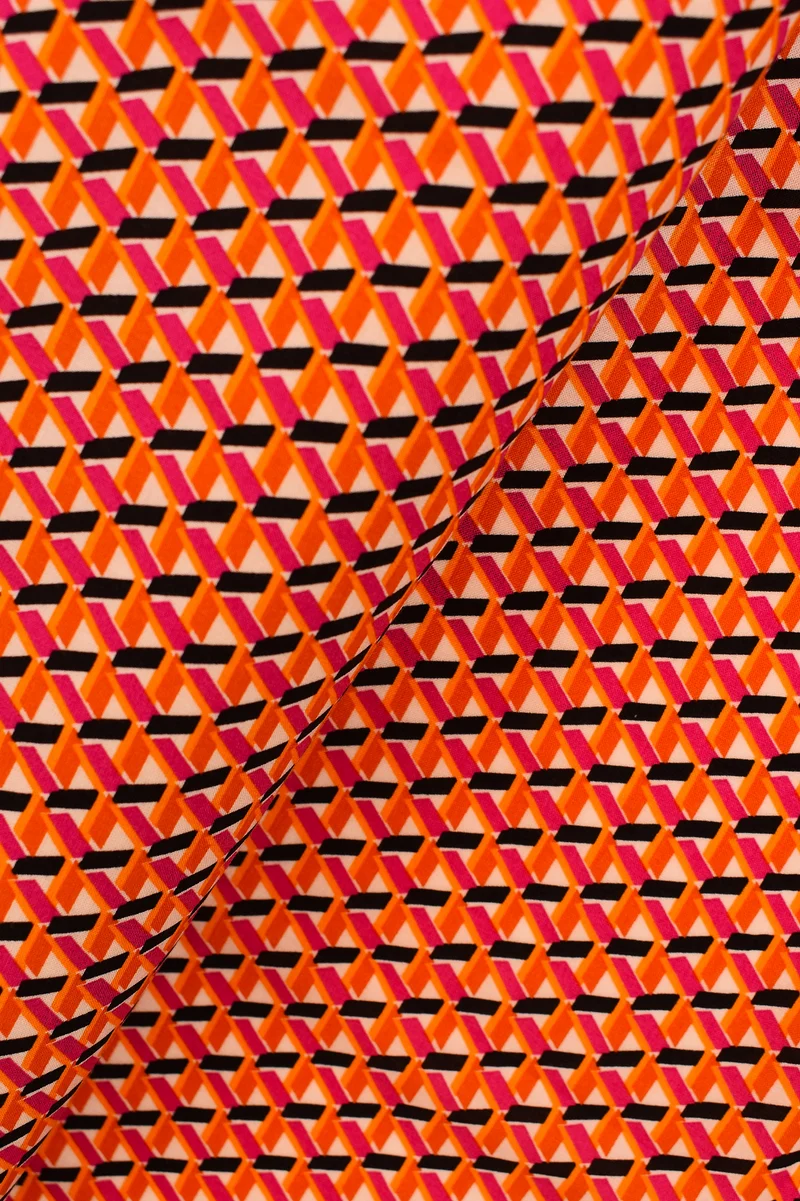 Tela 100% viscosa fantasia geometrica