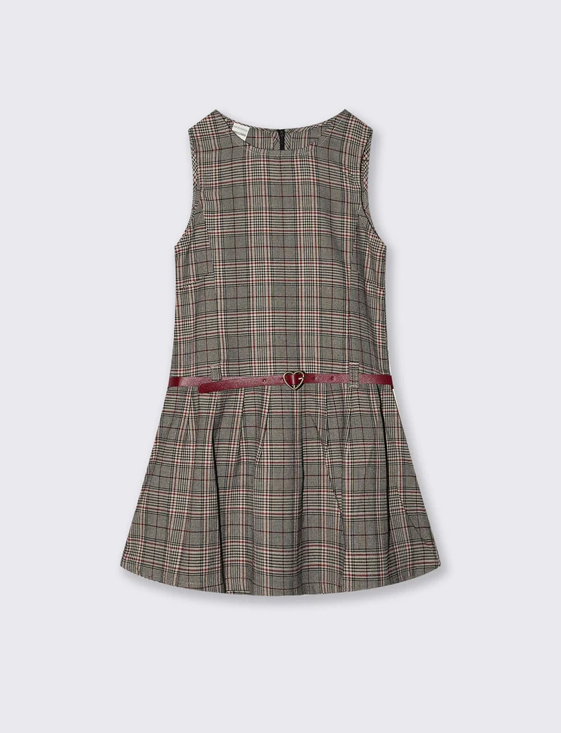 Abito scozzese girocollo da bambina - Quadri