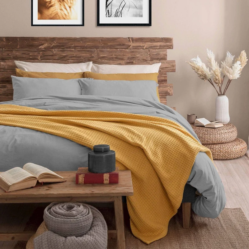 Completo Letto Singolo in Microfibra Softy Yarn - Tinta Unita Grey