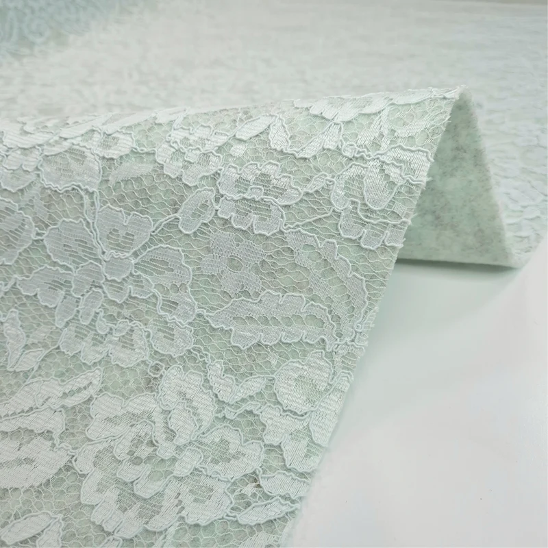 Feltro Lana con Pizzo H 135 cm - AZZURRO PASTELLO