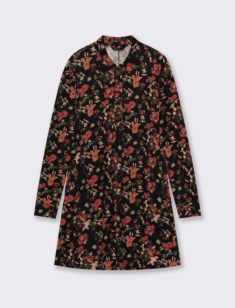 Vestito a manica lunga con colletto polo - var 1