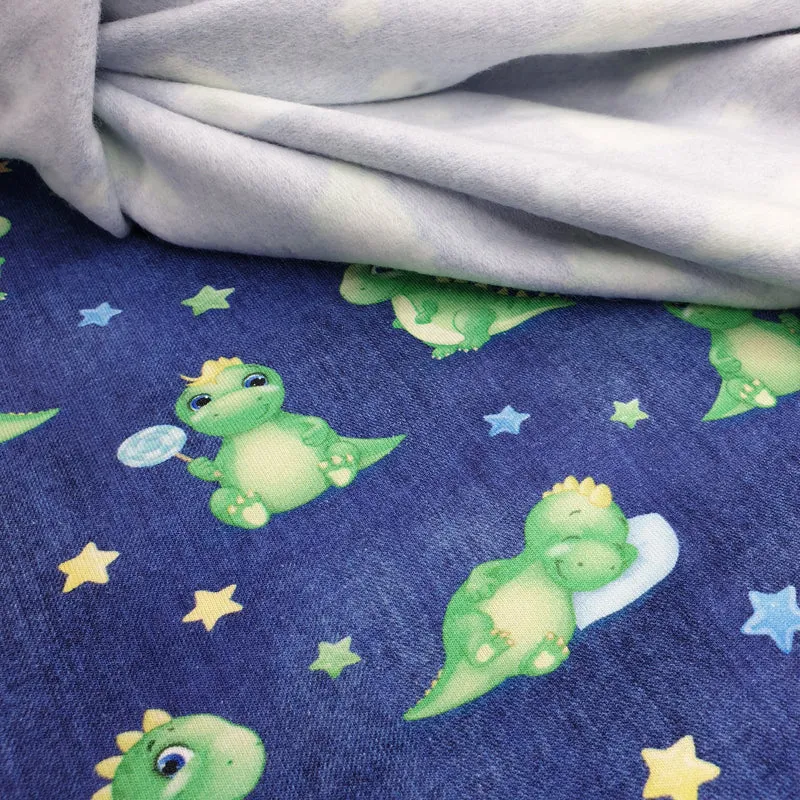 Felpa Digital H 150 cm - BABY DINO FONDO BLU