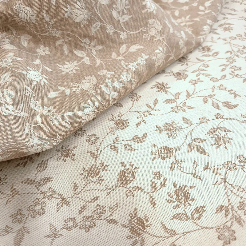 Tovagliato Fiandra di Cotone H 180 cm - FIORELLINI NOCCIOLA
