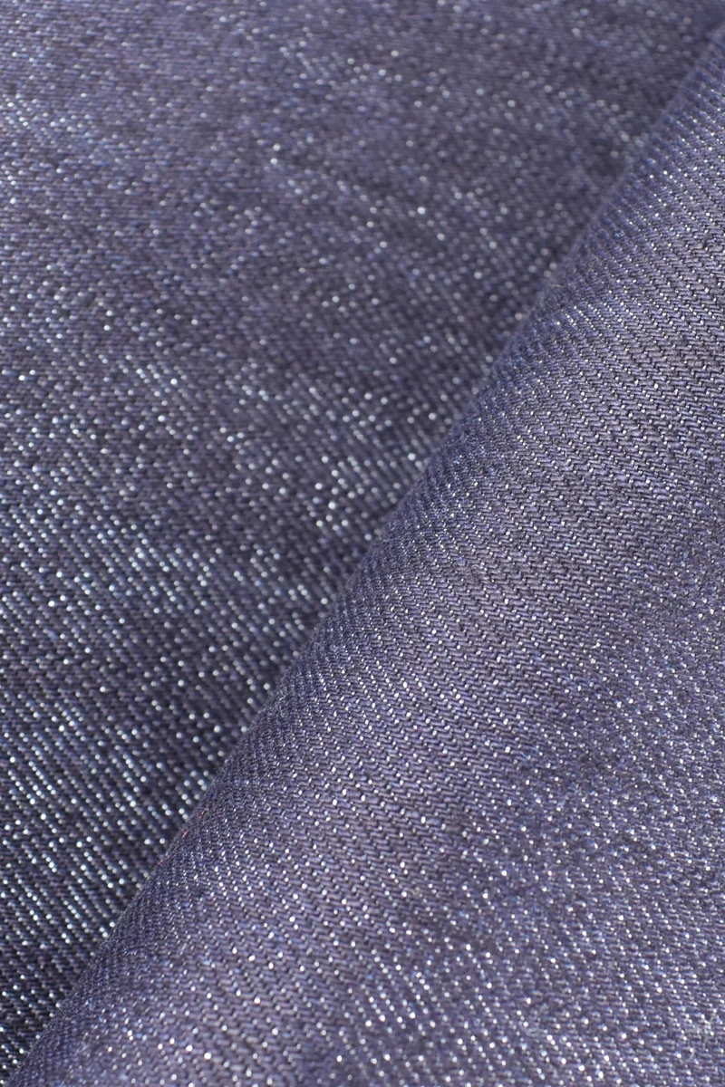 Denim in cotone con lurex