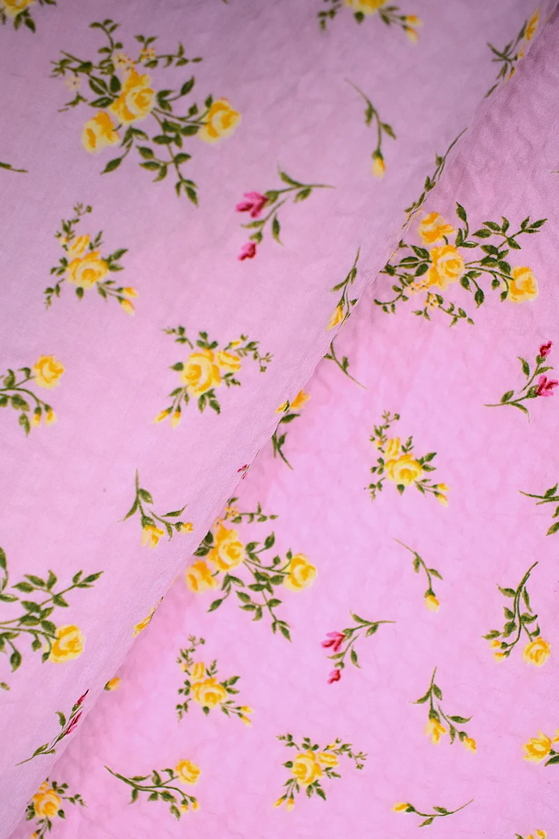 Seersucker in cotone fantasia floreale