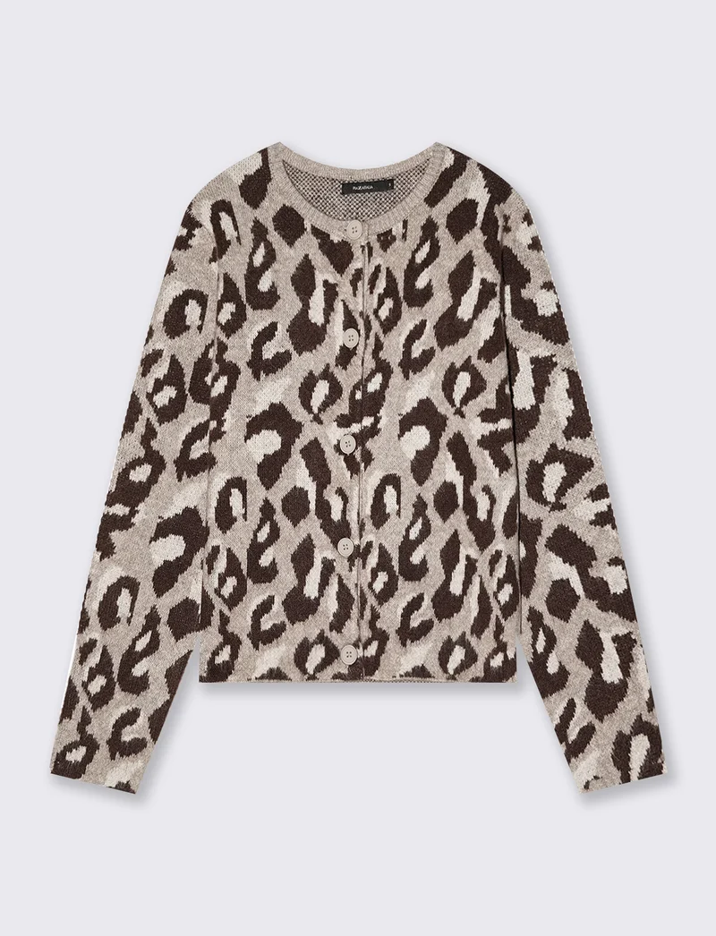 Cardigan jacquard con motivo animalier - var 2