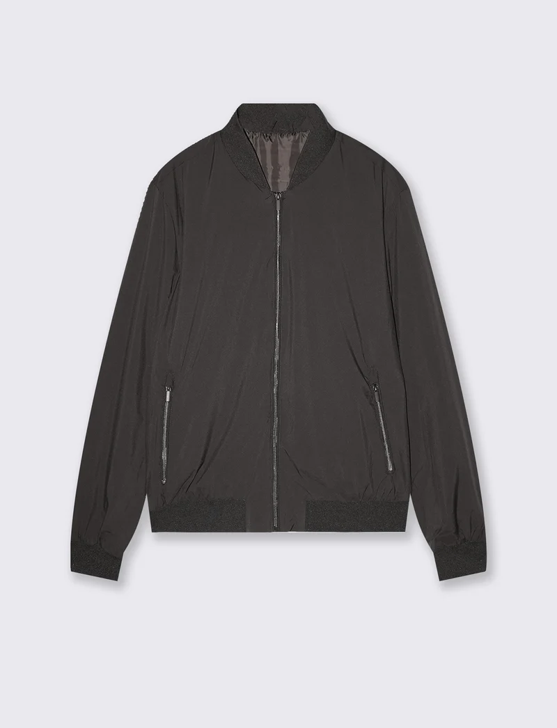 Bomber Basic in Tessuto Tecnico - Moro