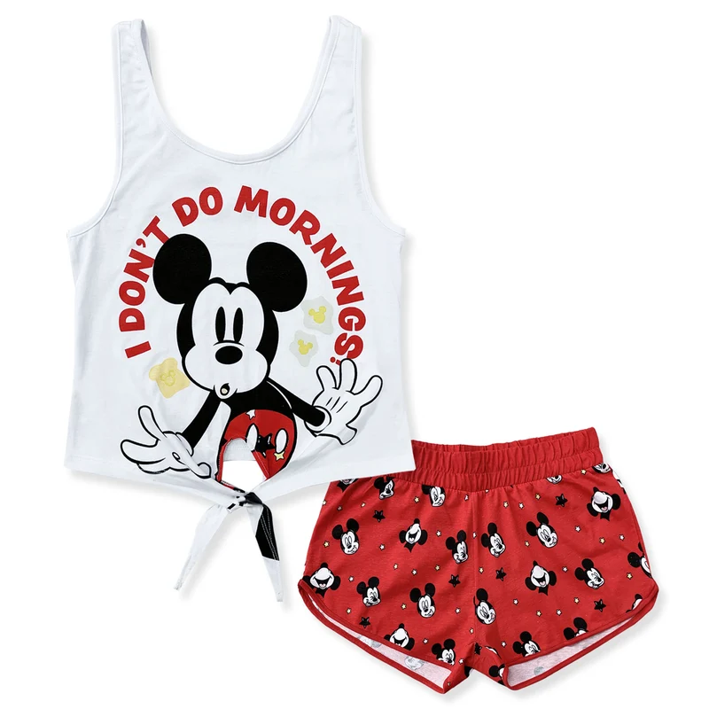 Pigiama corto donna Disney Mickey Mouse canotta e short in cotone estivo 6185