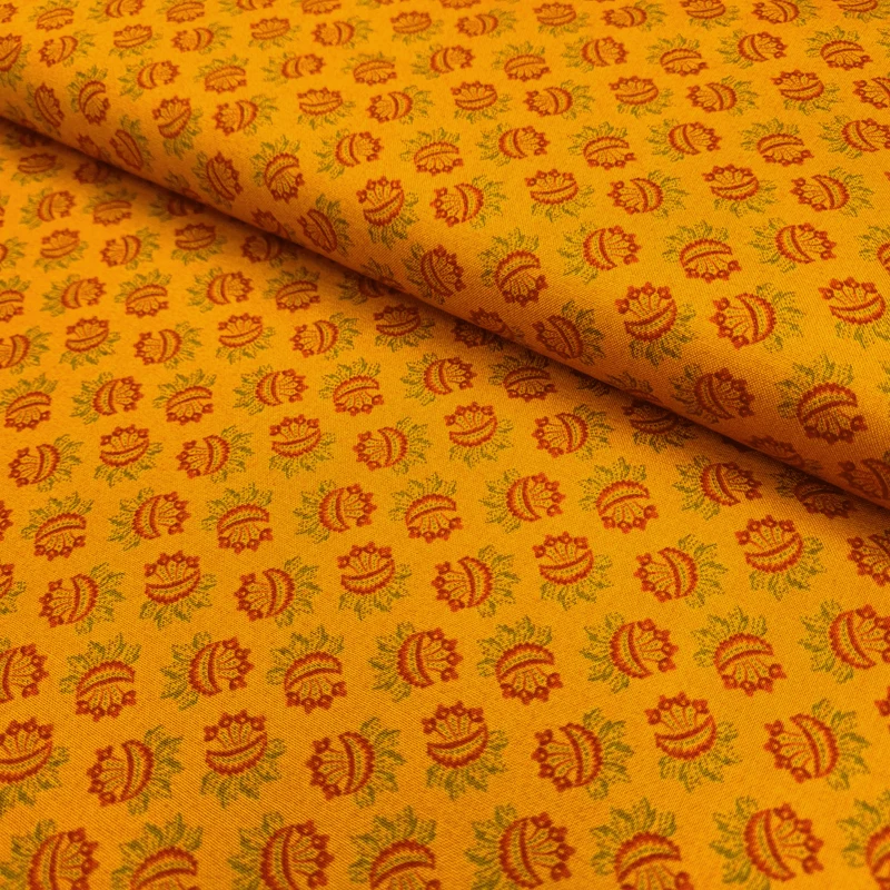 Cotone Americano H 110 cm - FIORI RUGGINE