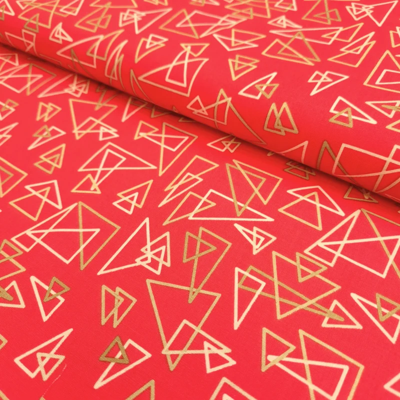 Cotone Americano H 110 cm - TRIANGOLI/FRAGOLA
