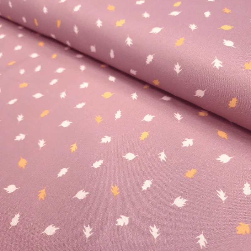 Cotone Americano H 110 cm - FOGLIOLINE/ROSA ANTICO