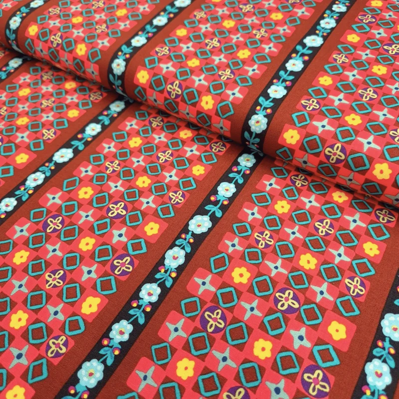 Cotone Americano H 110 cm - GEOMETRICO FLOREALE