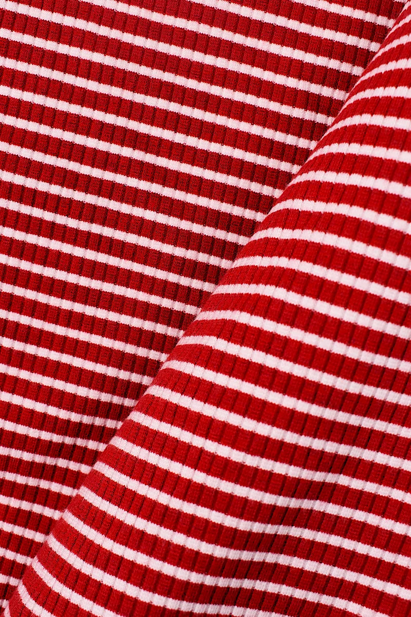 Maglia a costine in viscosa fantasia a righe