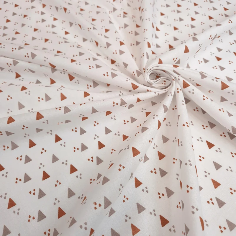 Tessuto Cotone H 140 cm - TRIANGOLINI MARRONI