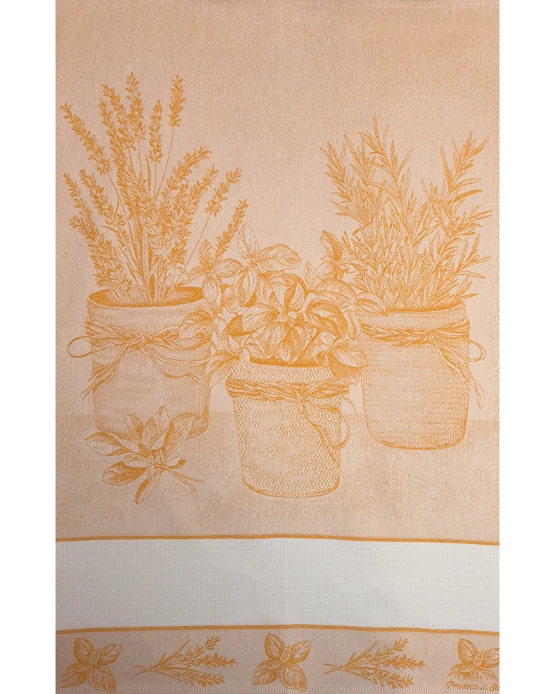 Asciugapiatti 58x80 cm da ricamo in puro cotone - AROMATICHE SENAPE