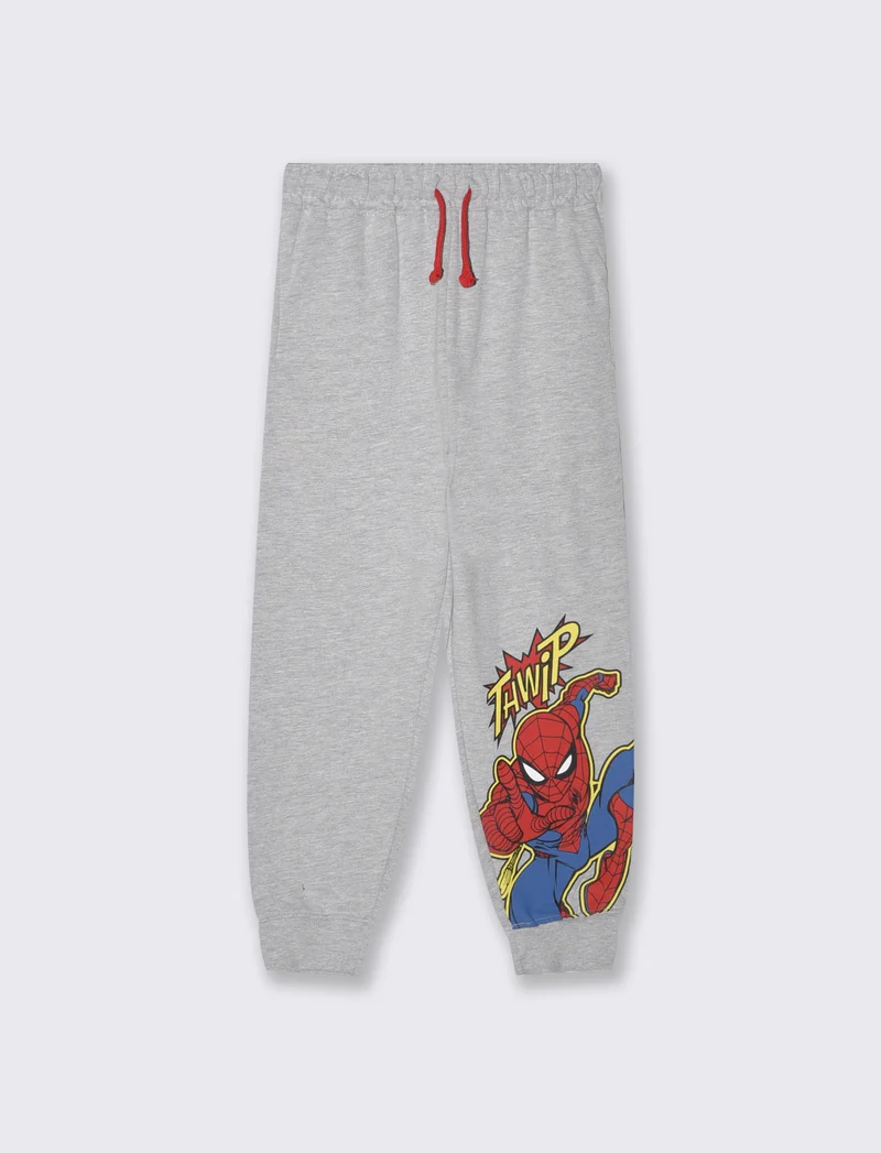 Jogger Spider-Man in cotone con elastico - Grigio mel.