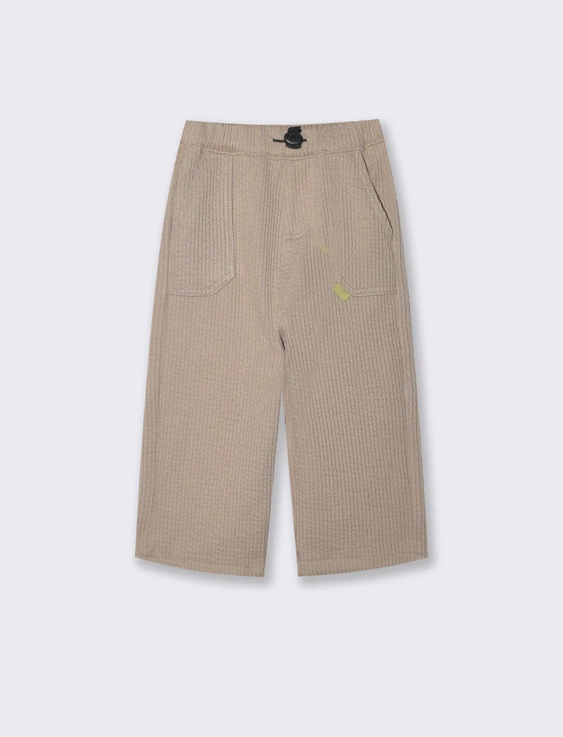 Pantaloni ampi in velluto a coste larghe - Beige