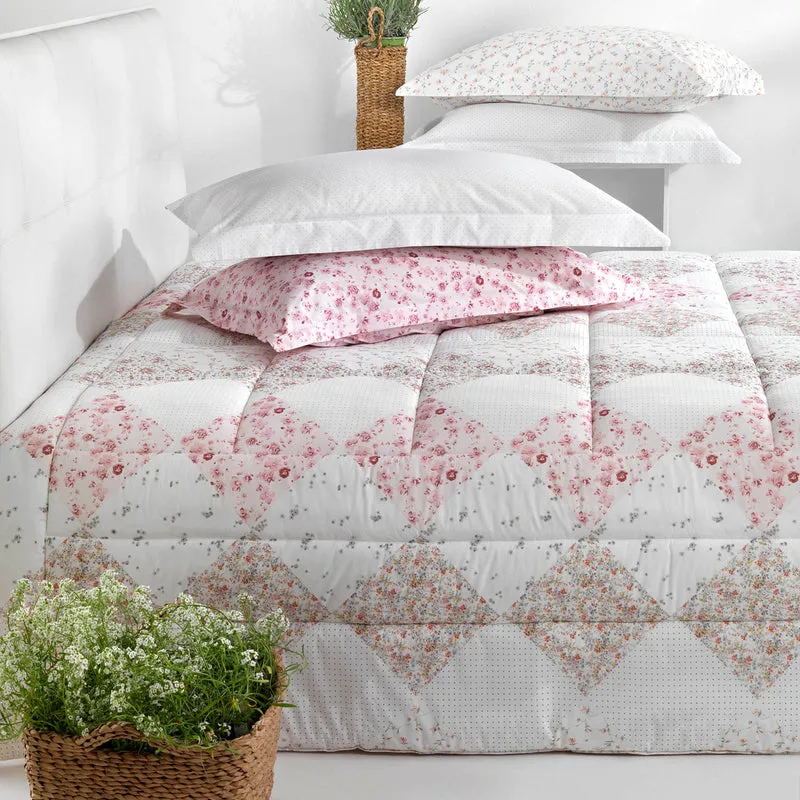 Copriletto Primaverile patch fleuri Floreale in Percalle 90 gr/mq