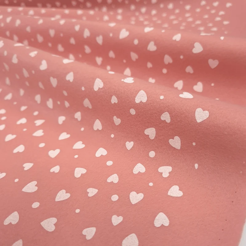 Pannolenci Stampato Little Love H 180 cm - ROSA ANTICO/CUORI BIANCHI