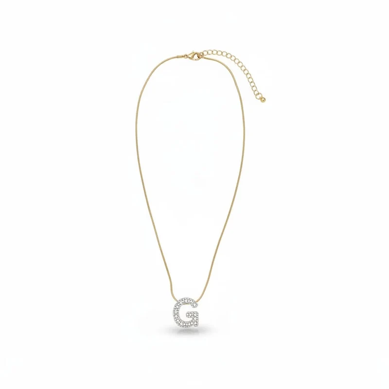 Collana con lettera strass - Var 4