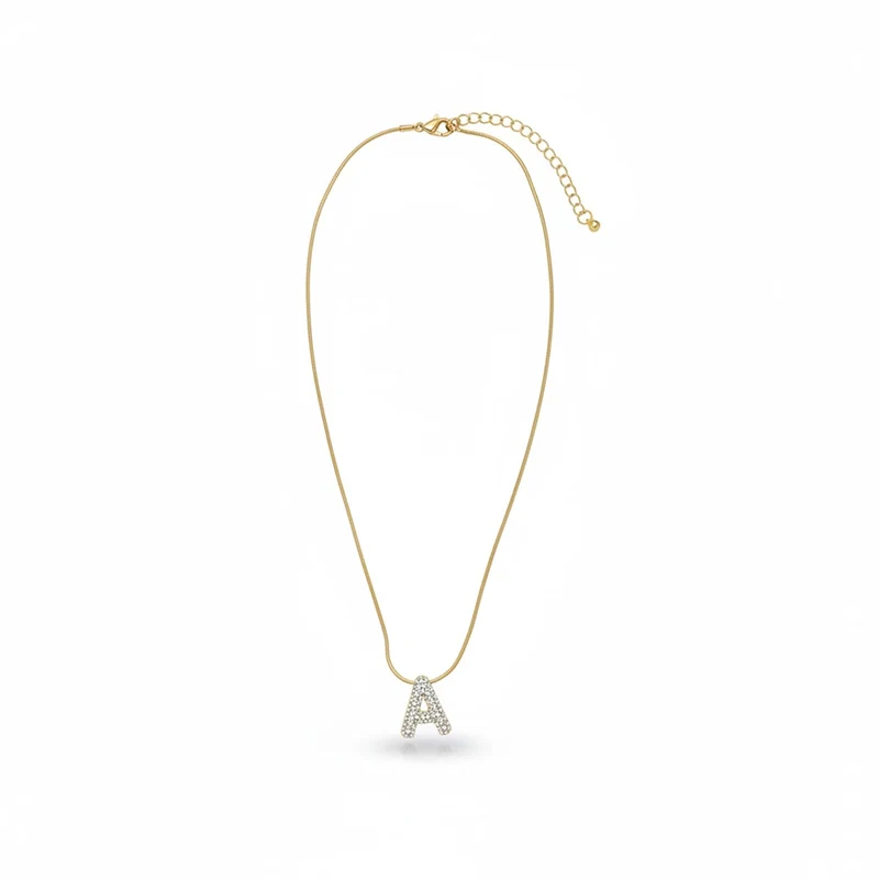 Collana con lettera strass - var 1