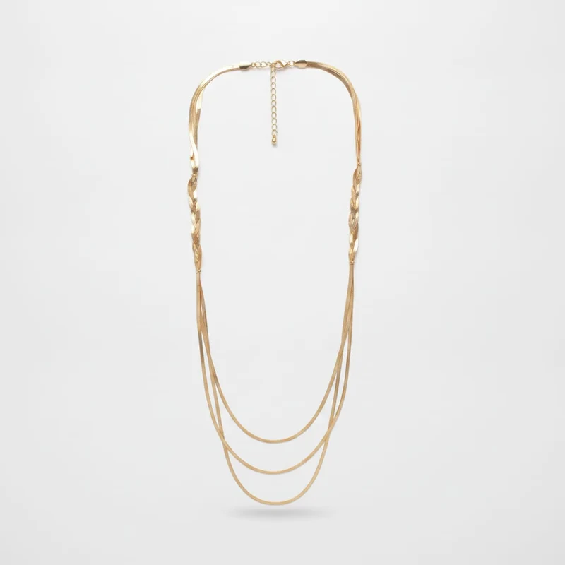Collana piattina intrecciata - Oro