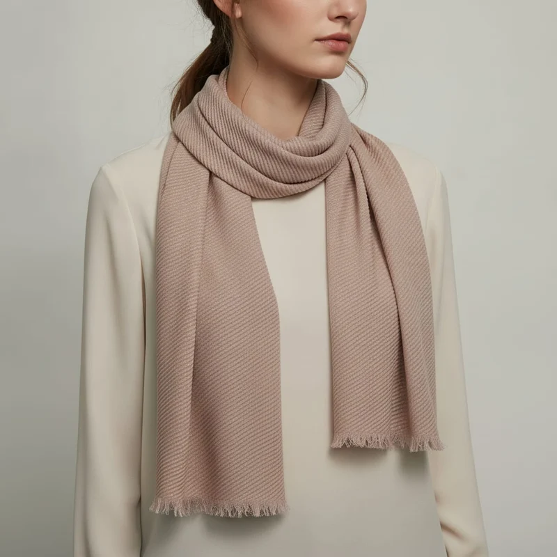Foulard goffrato in lurex - Rosa