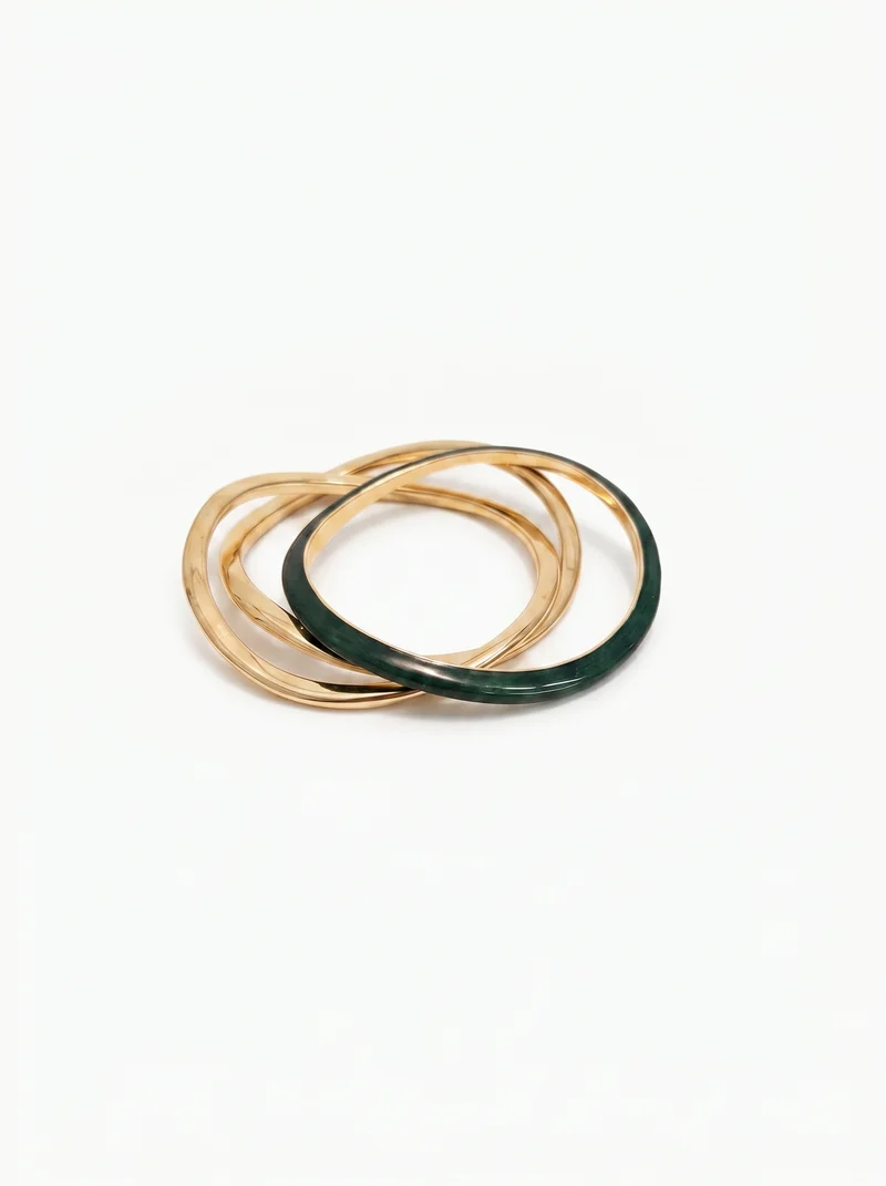 Bracciali rigidi: 3 smaltati per te - Verde