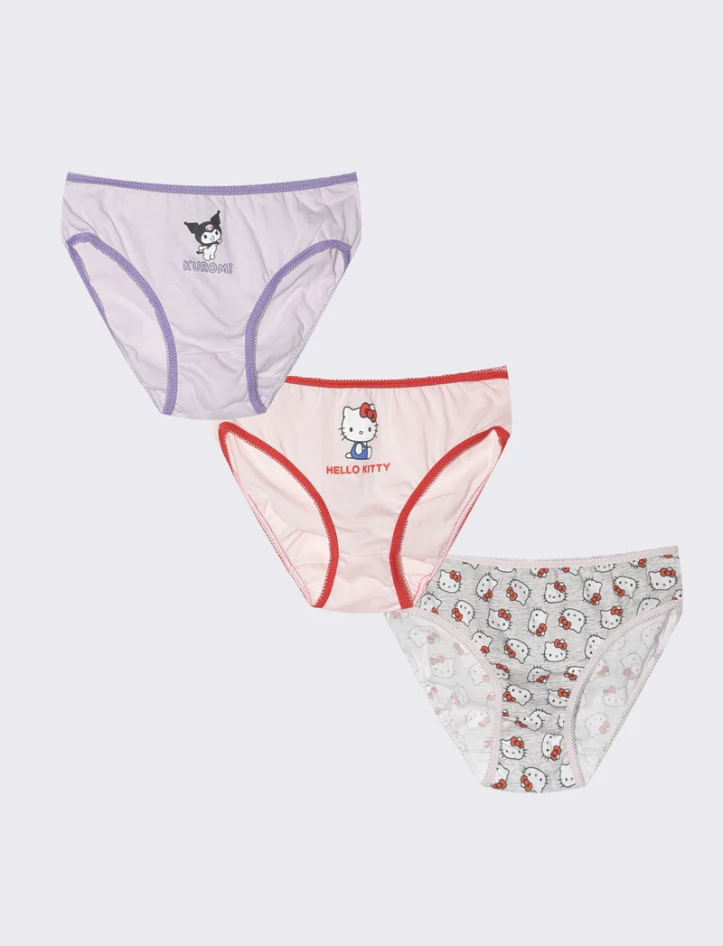 Tris slip bambina vari soggetti - Rosso