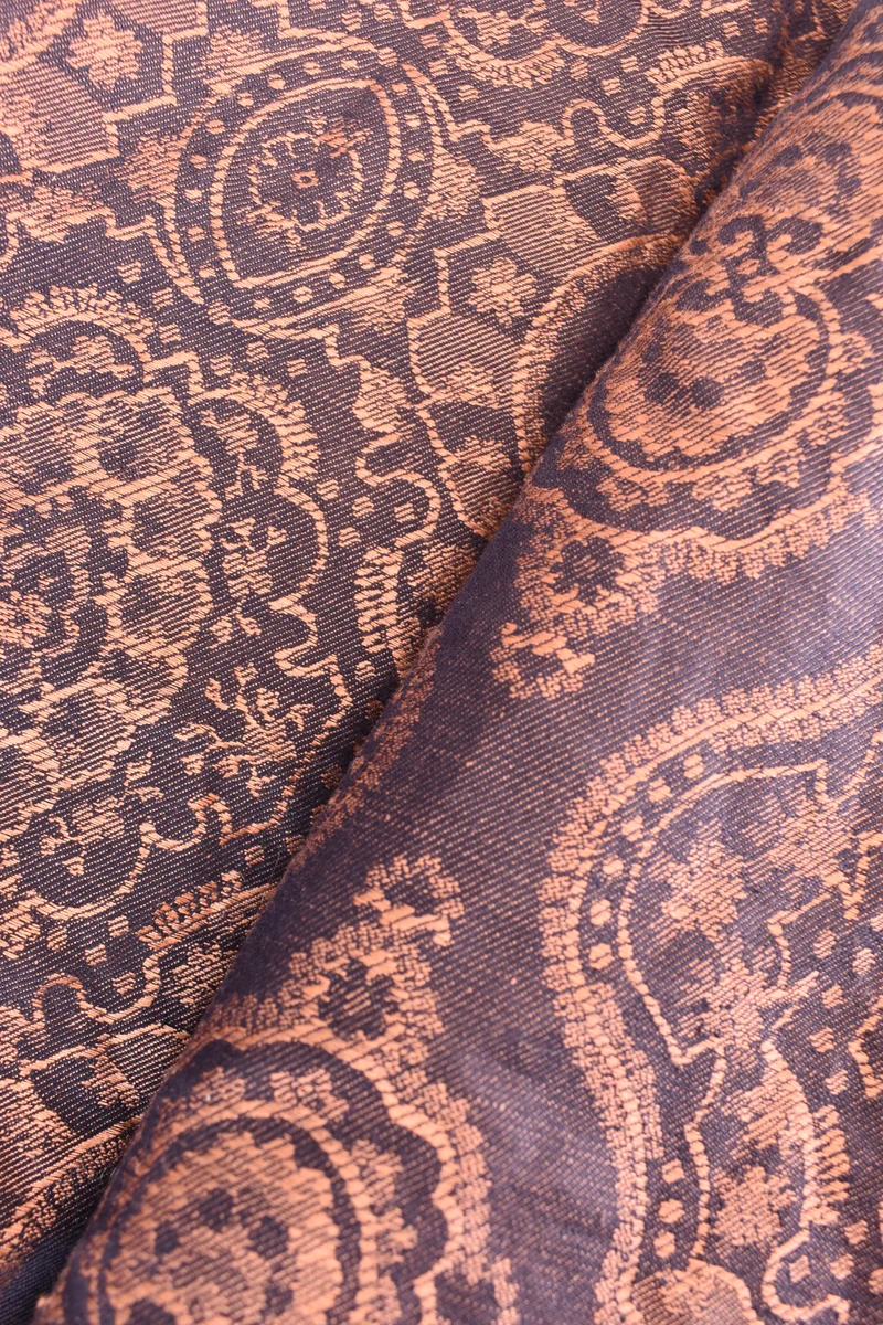 Denim jacquard in cotone e lino