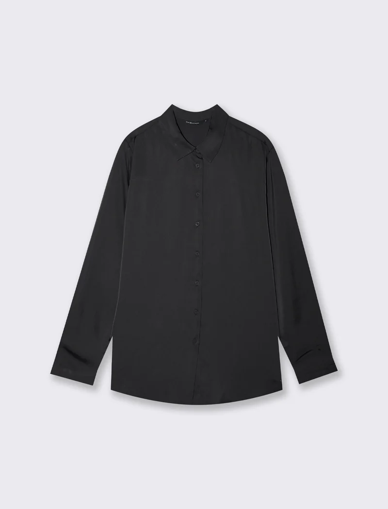 Camicia manica lunga elegante e versatile - Nero