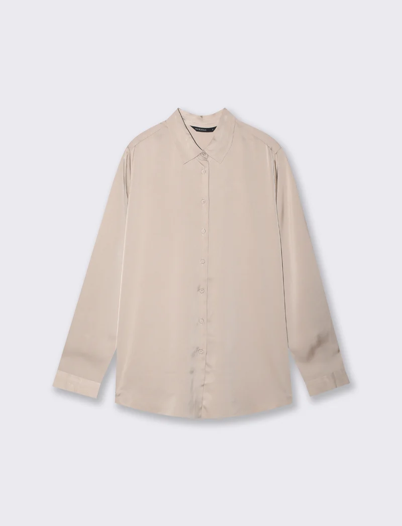 Camicia manica lunga elegante e versatile - Beige