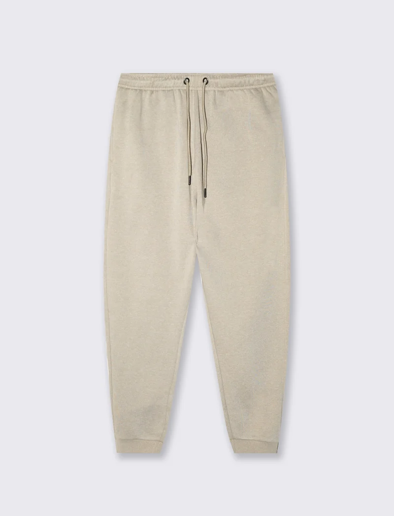 Pantaloni in felpa melange regular fit - Beige